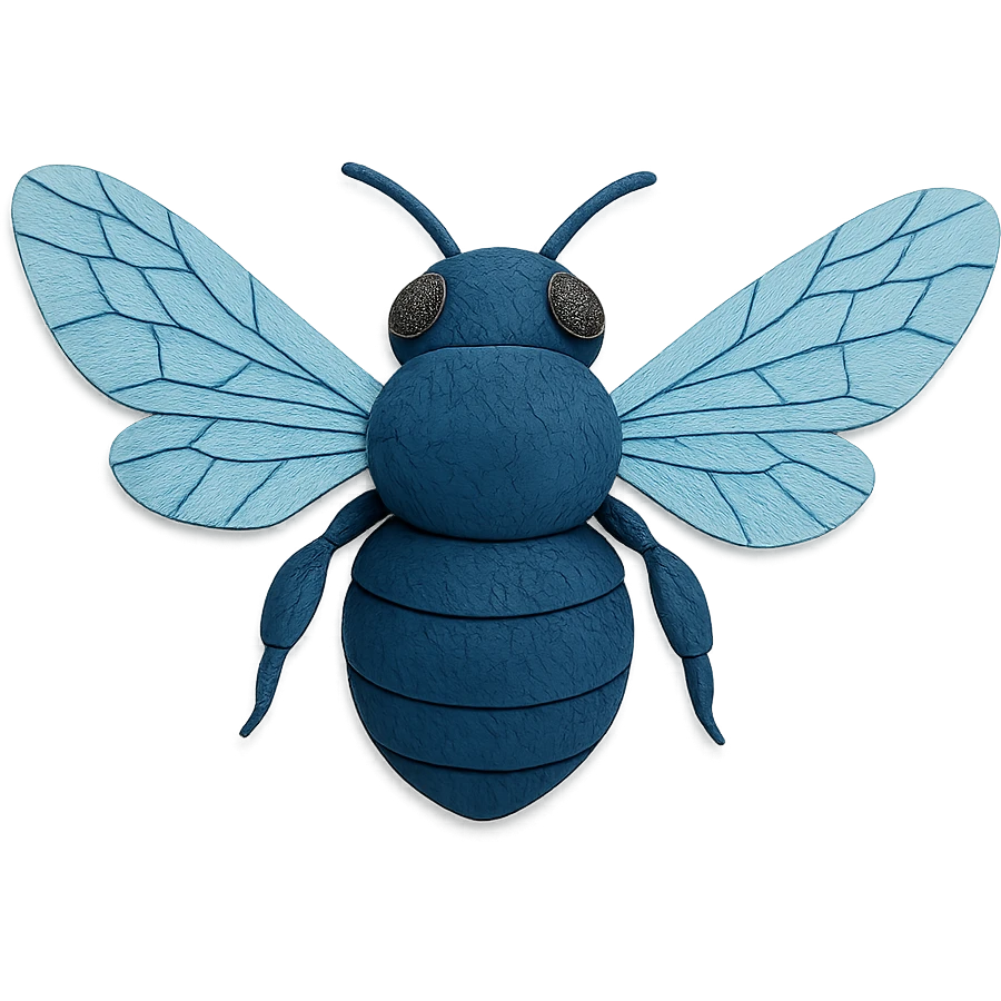 giant blue carpenter bee with intricate wing patterns emoji