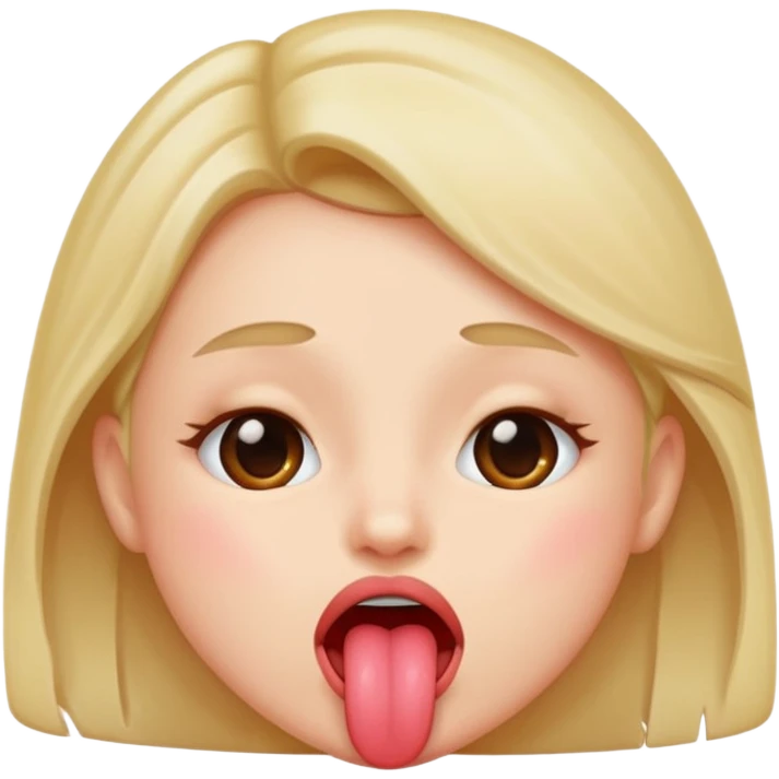 Blushing and sticking out tongue emoji