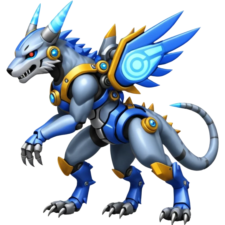  Cool Edgy Shiny Greymon-Protogen-Weregarurumon full body emoji