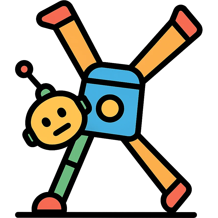 robot doing a cartwheel emoji