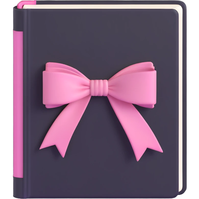 light pink book with a pink bow emoji