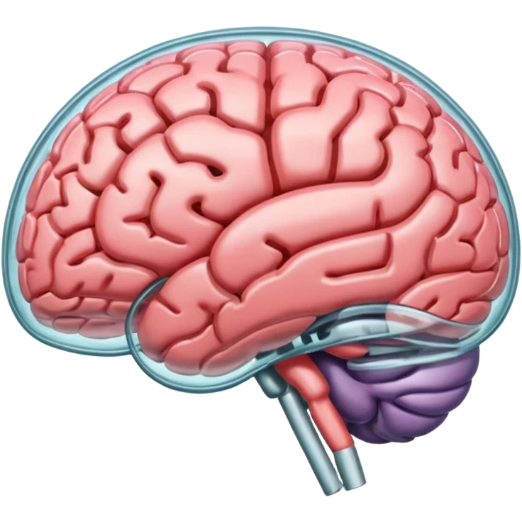 Transparent glass texture brain emoji