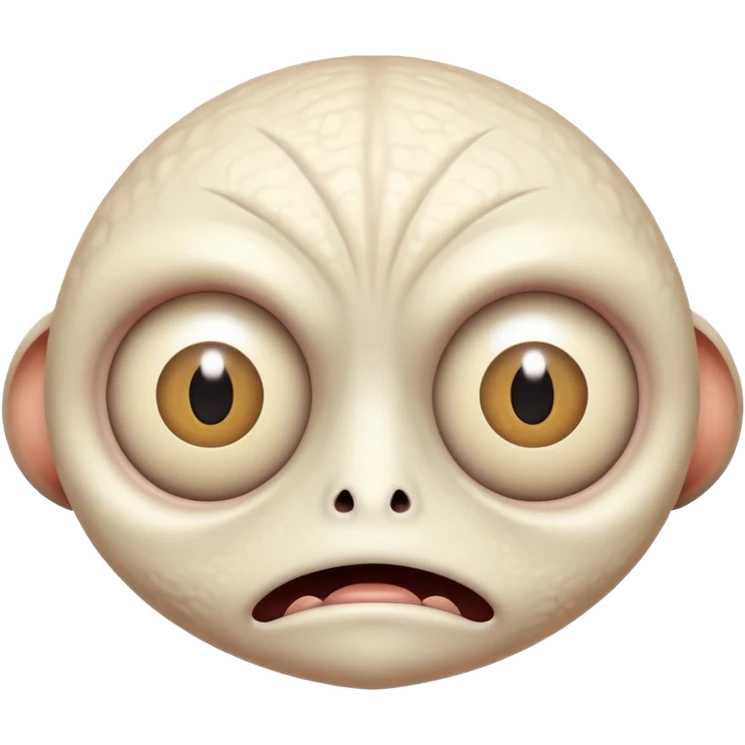 weird freaky creature with strange eyes and unusual expression emoji