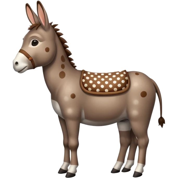 polka dots donkey full body emoji