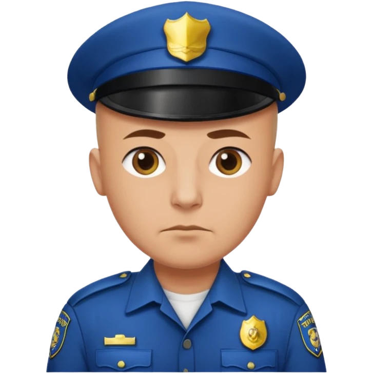 bald police with no hat emoji