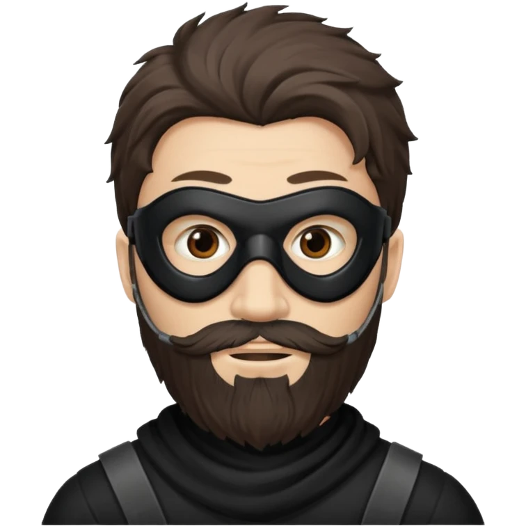  portrait of robber with scruffy beard with mask emoji