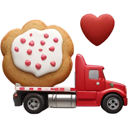 cookie heart with semi truck emoji