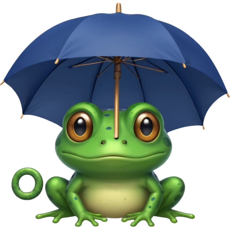 Frog hold dark blue umbrella emoji