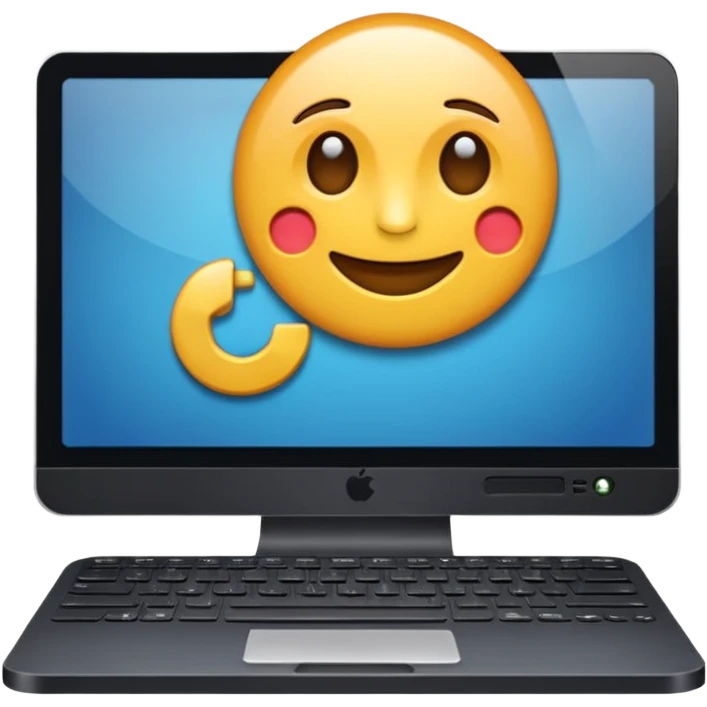 crear un emoji, que sea para proyeectos tanto empresarial como redes sociales, quiero un ordenador y una camara en la misma imagen emoji
