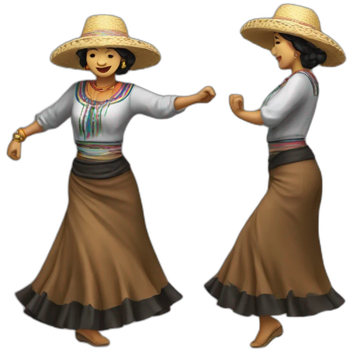 Cholita boliviana bailando realistic emoji