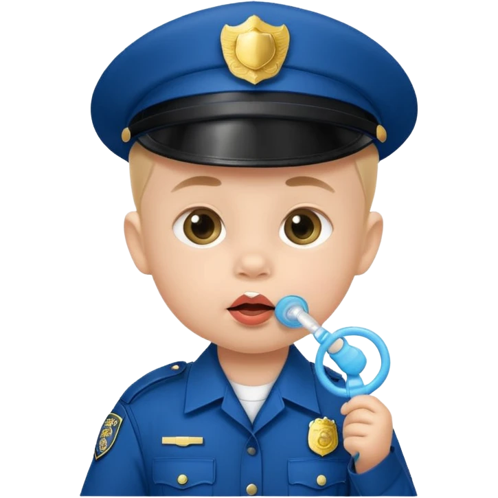 baby police with pacifier on mouth emoji