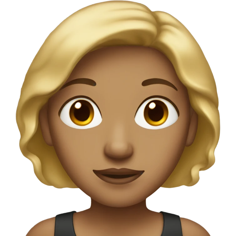Dark blonde woman with brown eyes emoji