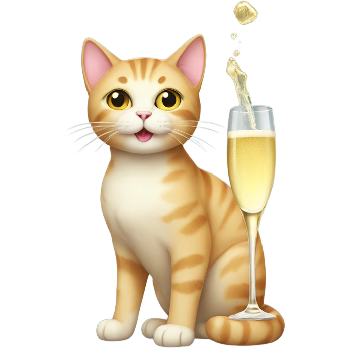 Champagne cat emoji