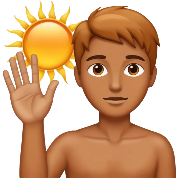 Person blocking sun with hand emoji