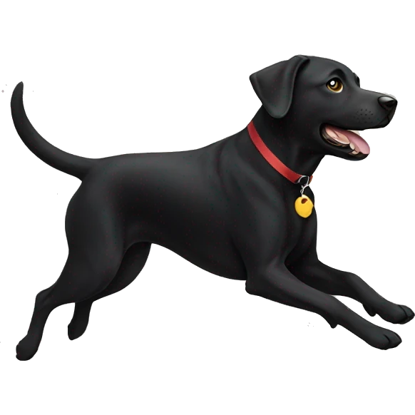 Black Lab running emoji