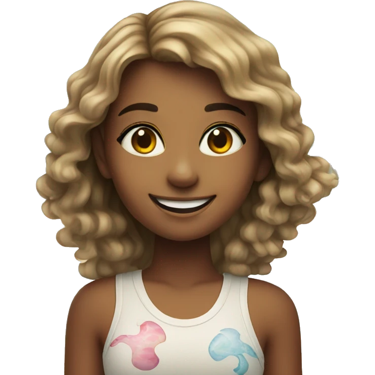 smiling girl by the beach emoji