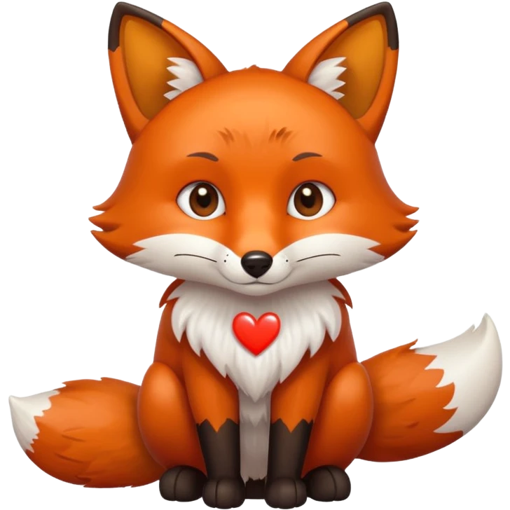 Fox with broken white heart emoji
