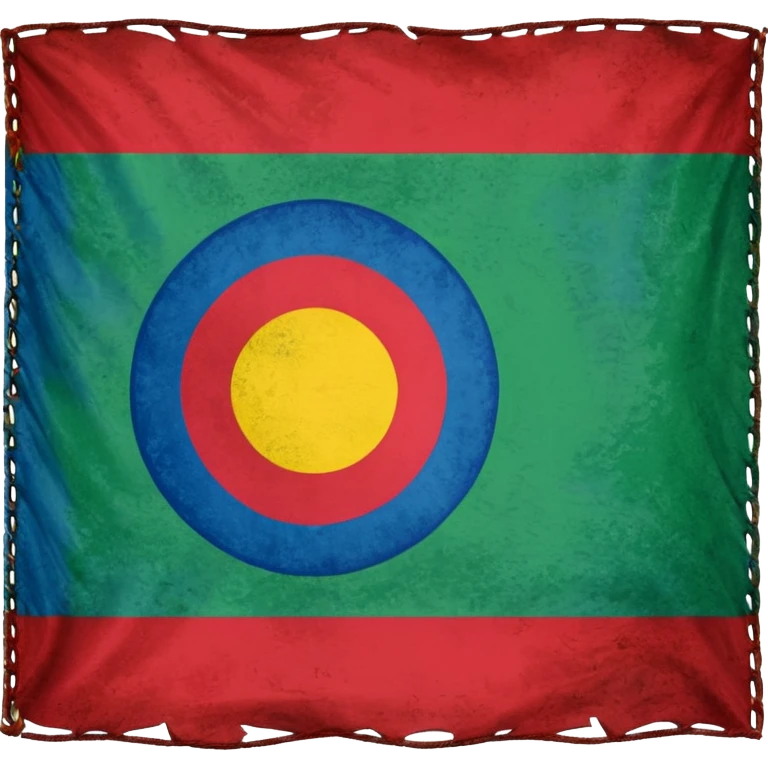 bandera de los gitanos verde azul y círculo rojo emoji