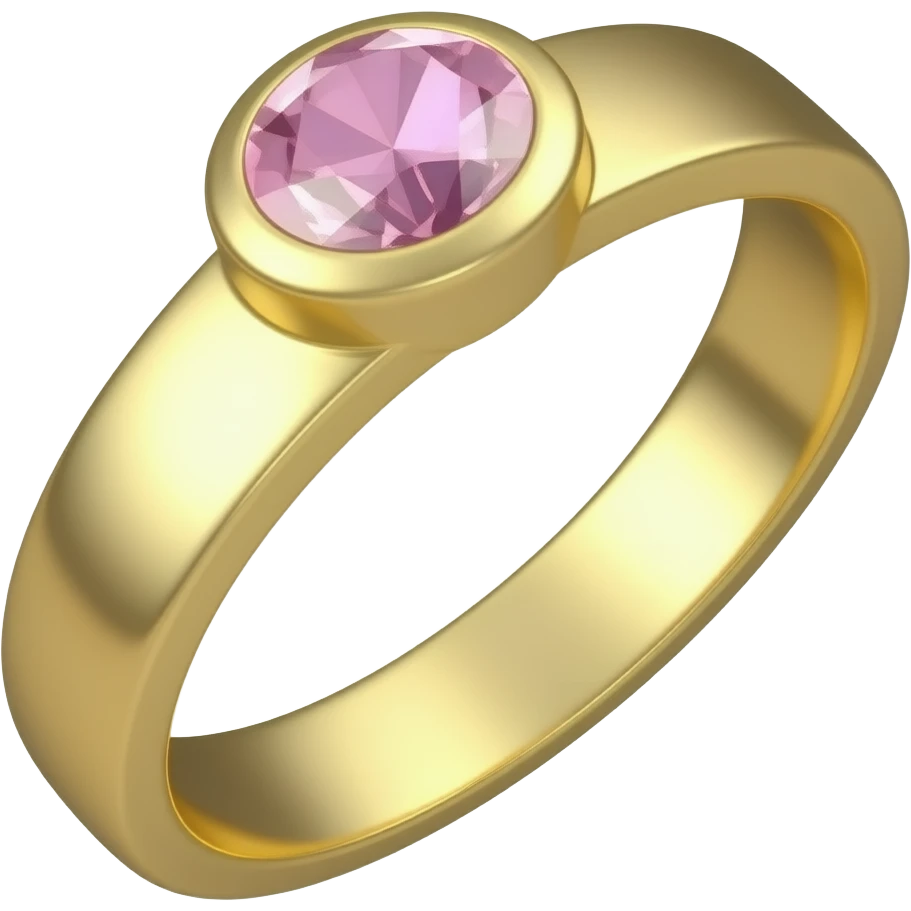 Create a gold ring with a pink diamond emoji