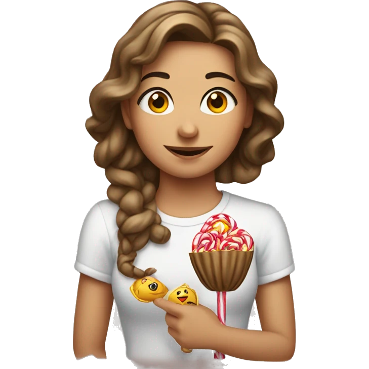 a giriş with candy in her handa emoji