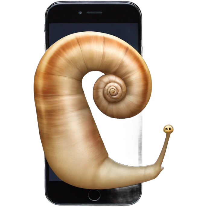 Snail on top of phone  emoji