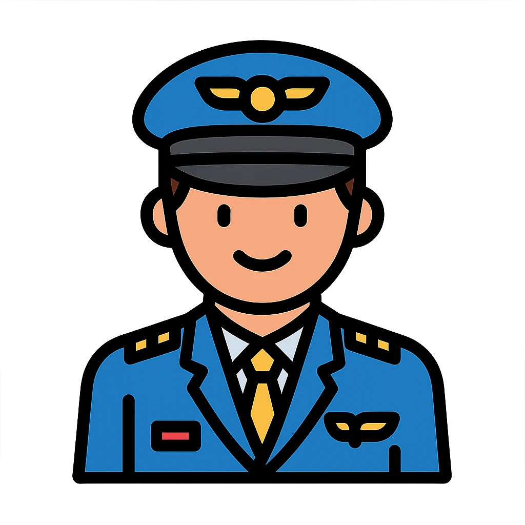 pilot icon with color outline emoji