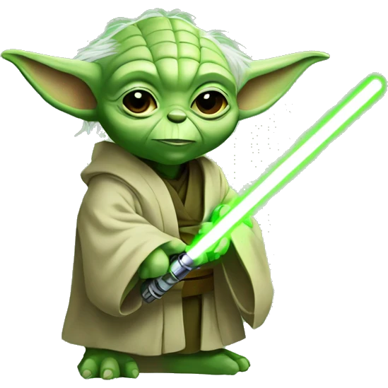 yoda with a lightsaber emoji