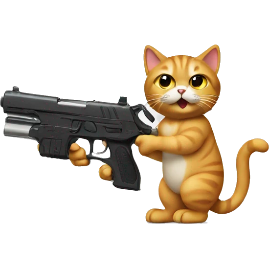 Cat with gun emoji