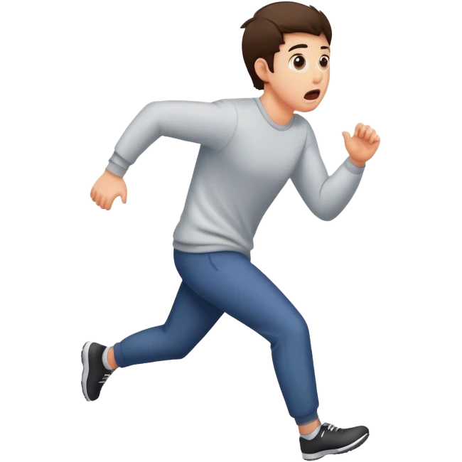 Person running away in fear, glancing back over shoulder with terrified expression emoji
