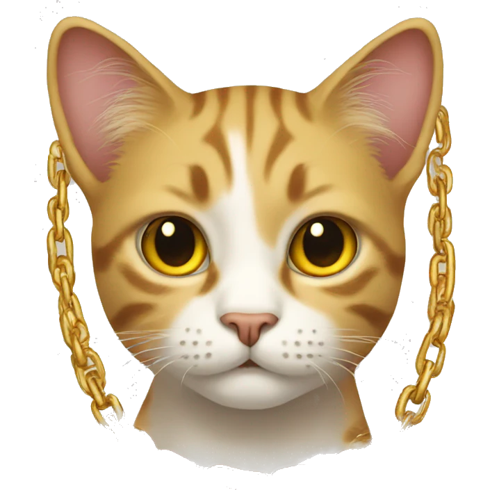 cat with golden chains emoji