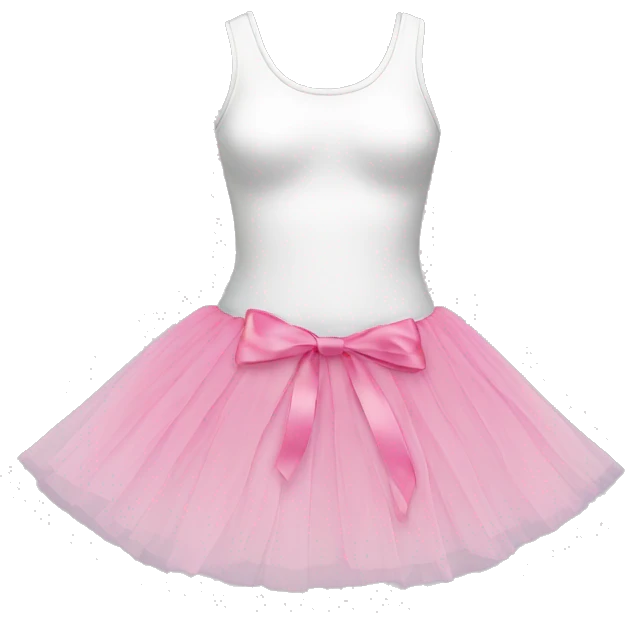 white Tutu skirt with pink bows emoji