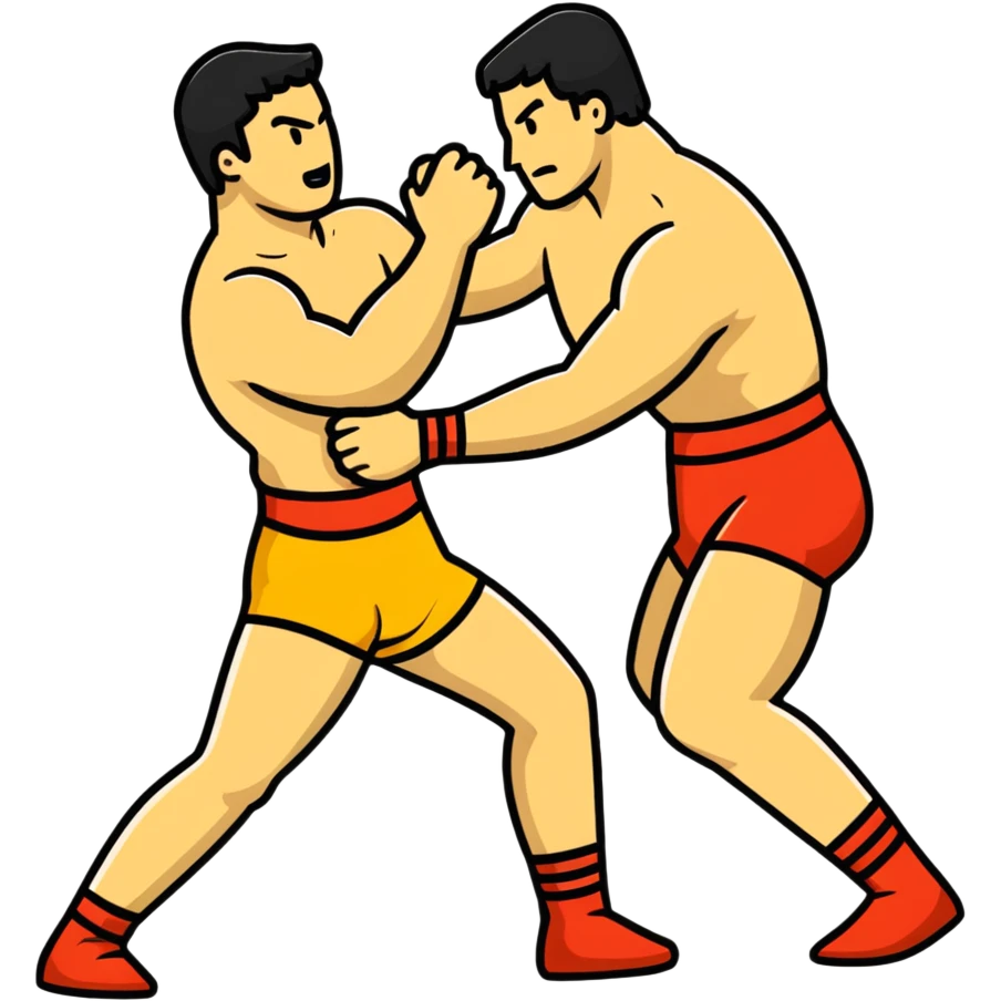 2 people wrestling fully clothed emoji