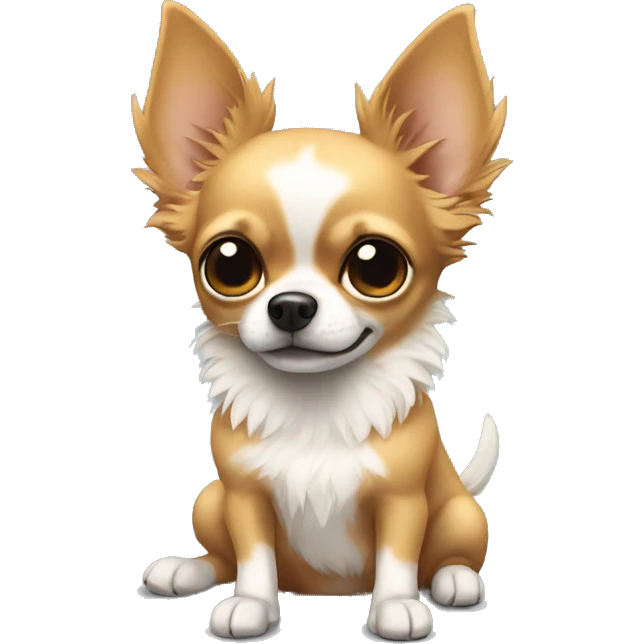 Fluffy Chihuahua with pointy ears emoji