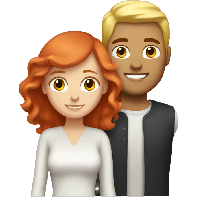 White Couple red hair guy and blonde girl emoji