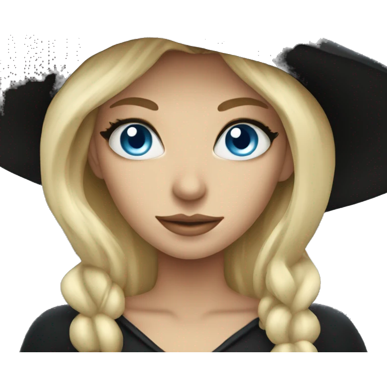 Beautiful blonde blue eyed witch emoji