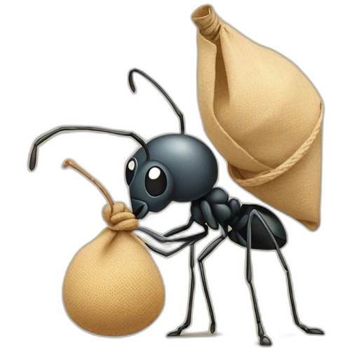 sad ant with bindle emoji