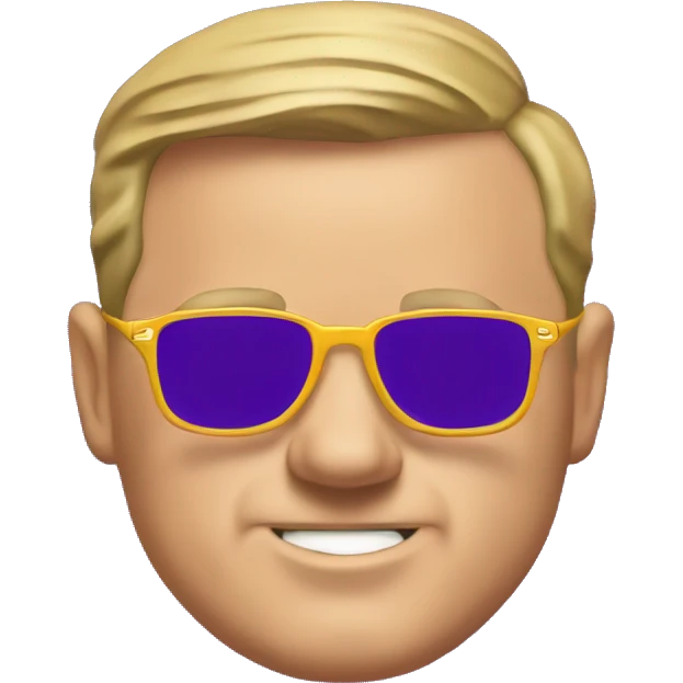 LSU football coach Brian Kelly but with a purple f emoji