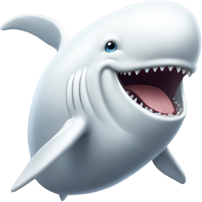 white whale , open mouth emoji