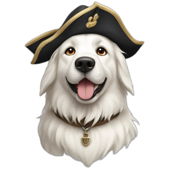 Pyrenees mountain dog White pirate emoji