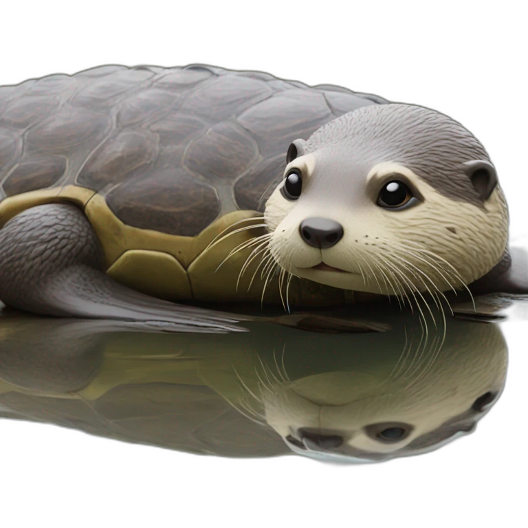 Loutre sur une tortue emoji