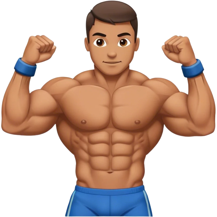 bodybuilder laying down abs exercise emoji