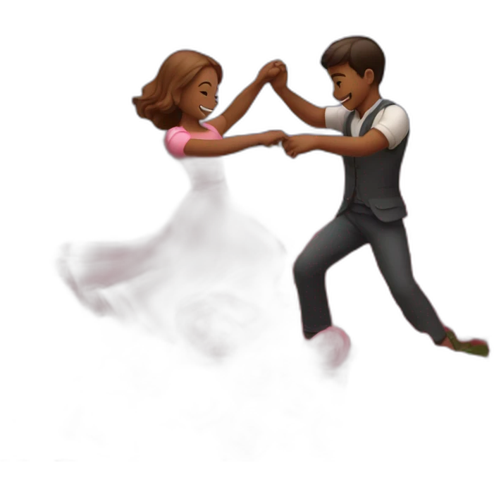 Girl and boy dancing in a rose field emoji