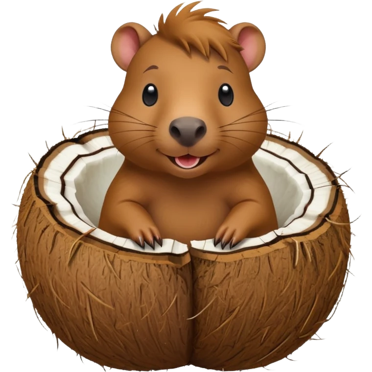 Make a capybara in a coconut emoji