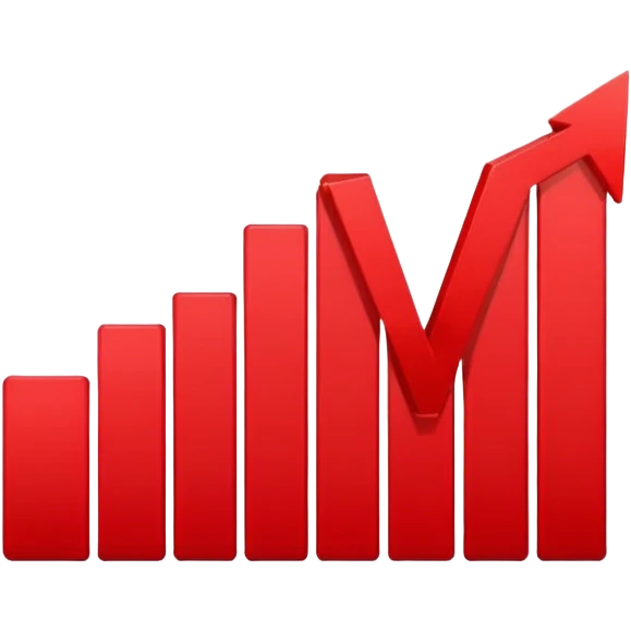 red financial decreasing graph emoji