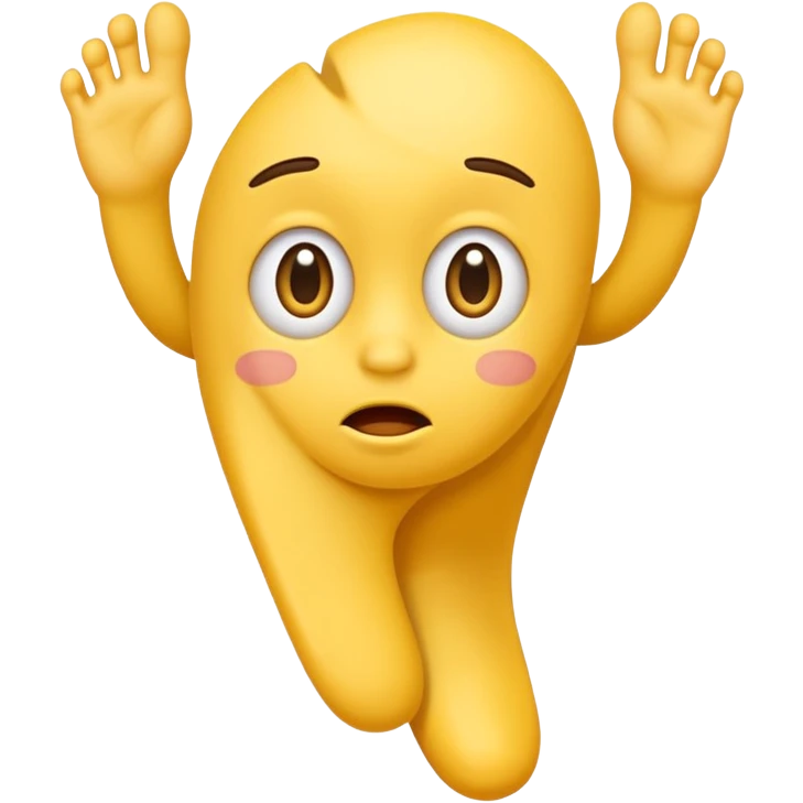 funny confused face yellow emoji with two feet behind it emoji