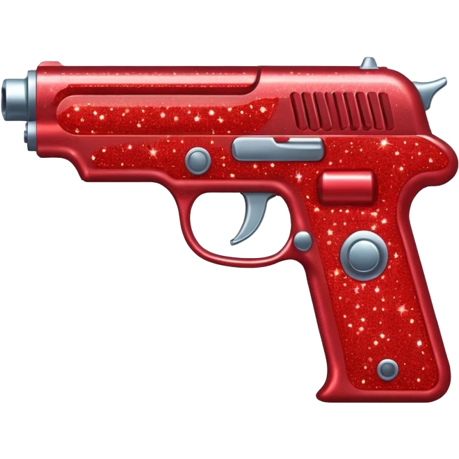 red glitter gun emoji