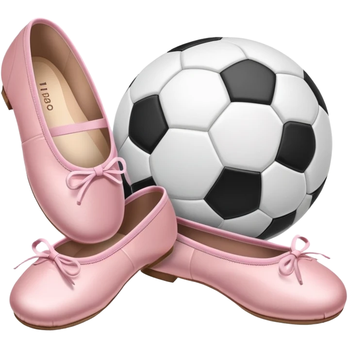 Soccer ball and ballet shoes emoji