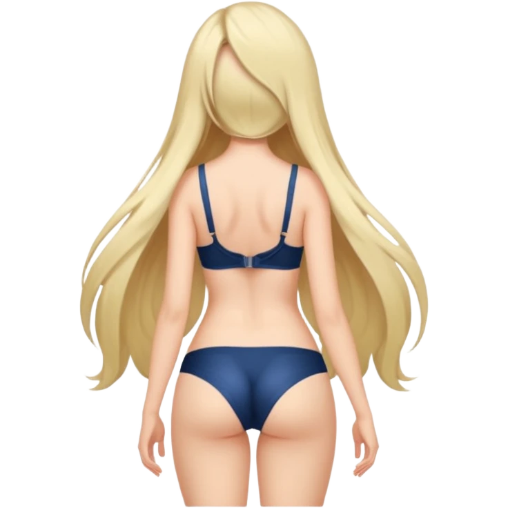 Girl wearing bra on full body back emoji