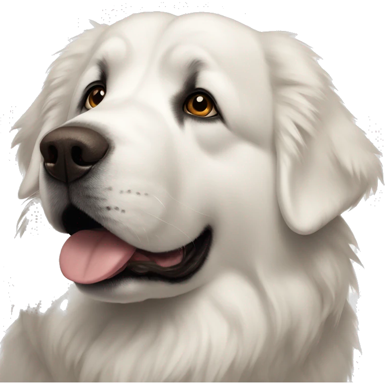 Great Pyrenees with a little brown on its ears emoji