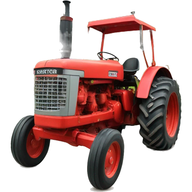 Old red tractor emoji